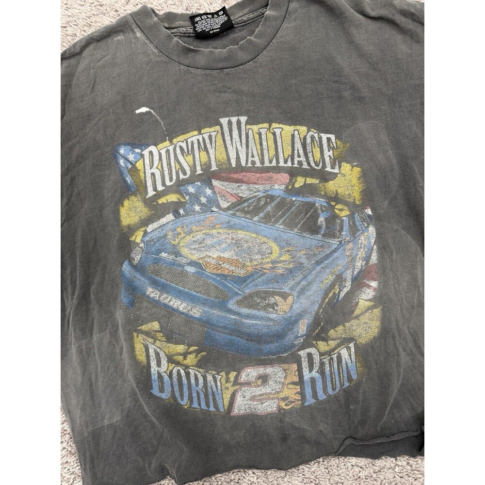 Rusty Wallace Harley Davidson Chase Authentics Distressed T-shirt Size L